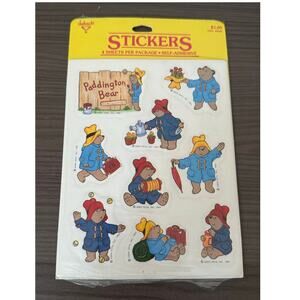 Vintage 80s Paddington Bear Stickers 4 Sheets Ambassador‎ Hallmark 1984 Sealed